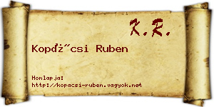 Kopácsi Ruben névjegykártya